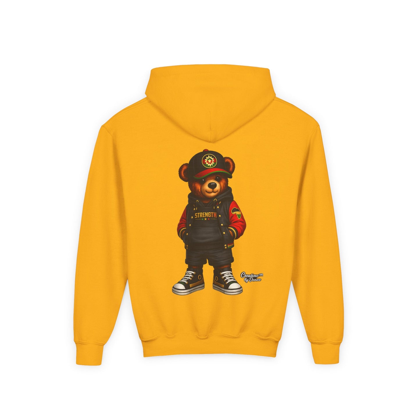 Youth Bear Hoodie – Streetwear Teddy Graphic Pullover for Kids