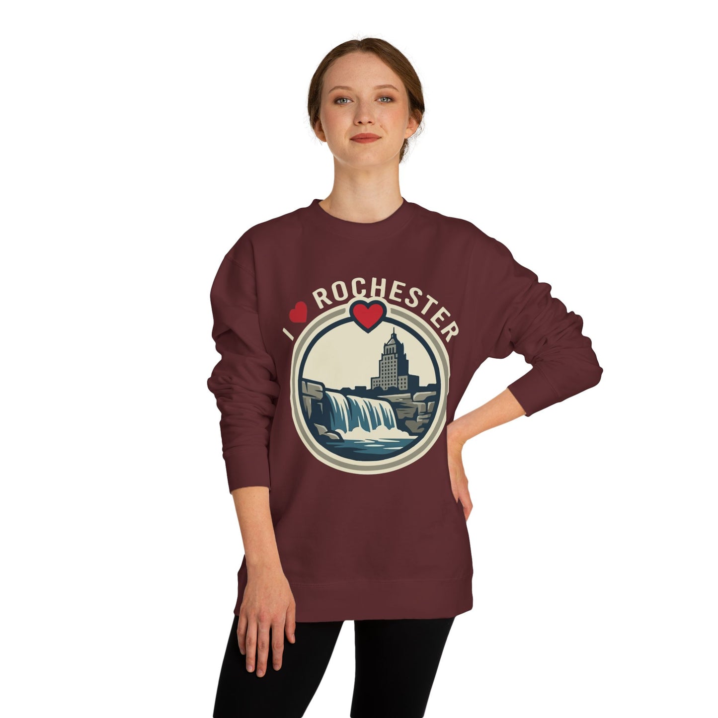Rochester Waterfall Crewneck Sweatshirt — I  Rochester Graphic