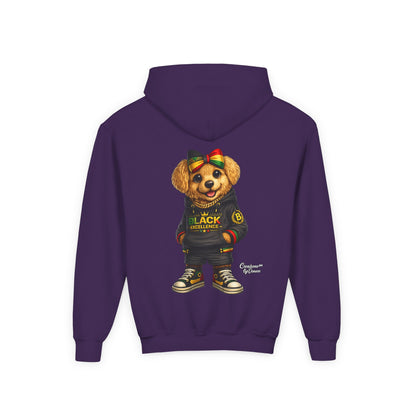 Youth Hoodie — Black Excellence Bear Graphic Sweatshirt (Kids)