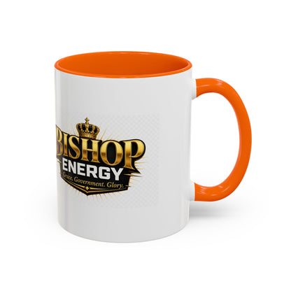 Bishop Energy Coffee Mug — Gold Crown Logo Accent Ceramic Mug (11/15oz)