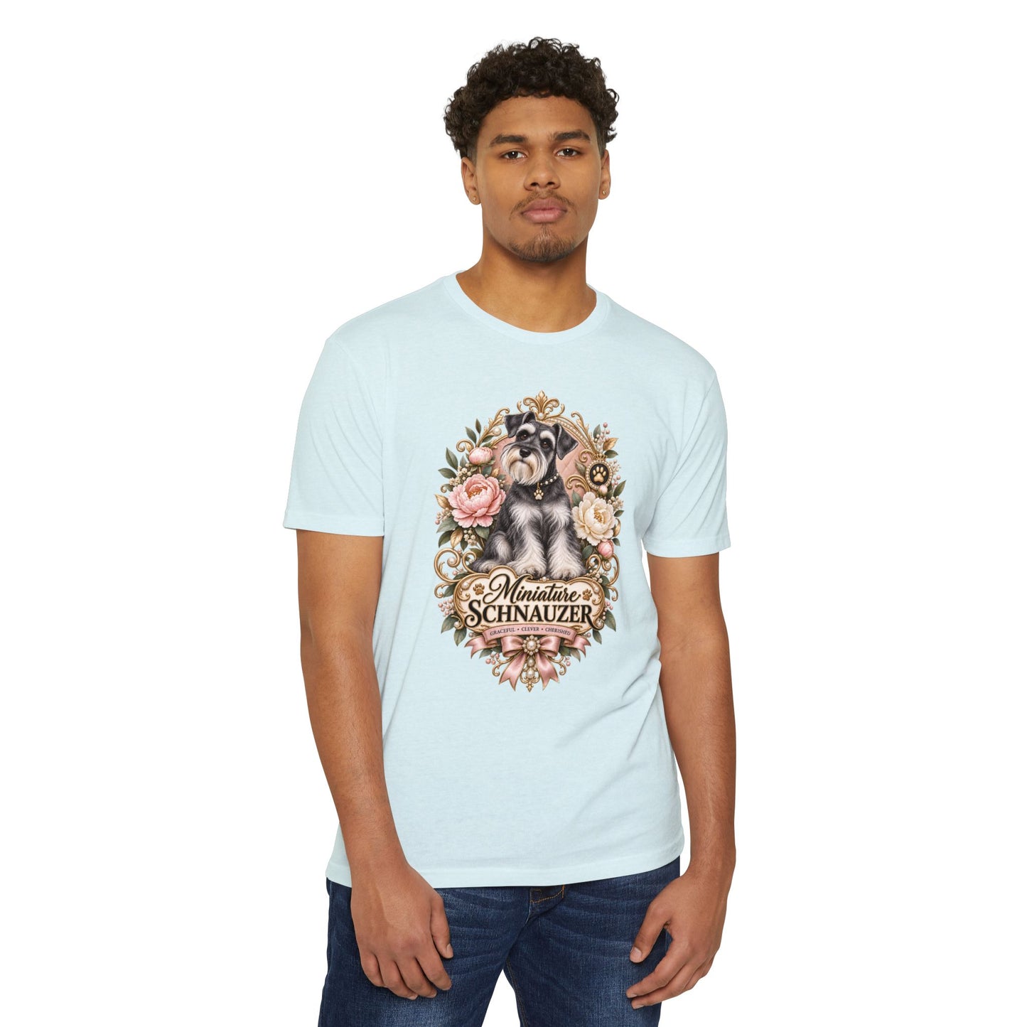 Miniature Schnauzer Floral T‑Shirt