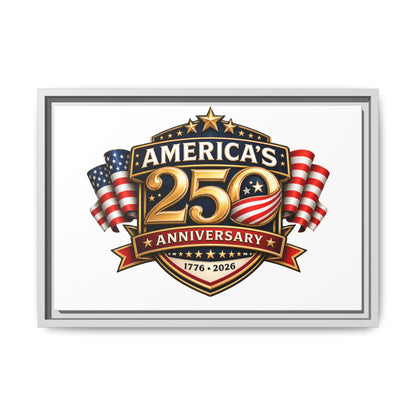 America's 250th Anniversary Framed Matte Canvas - 1776–2026 Patriotic Wall Art