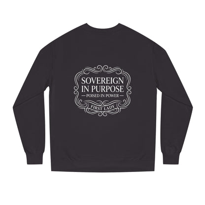 White Crewneck Sweatshirt — Subtle Embossed 'Nowhere to Be Found' Minimal Design