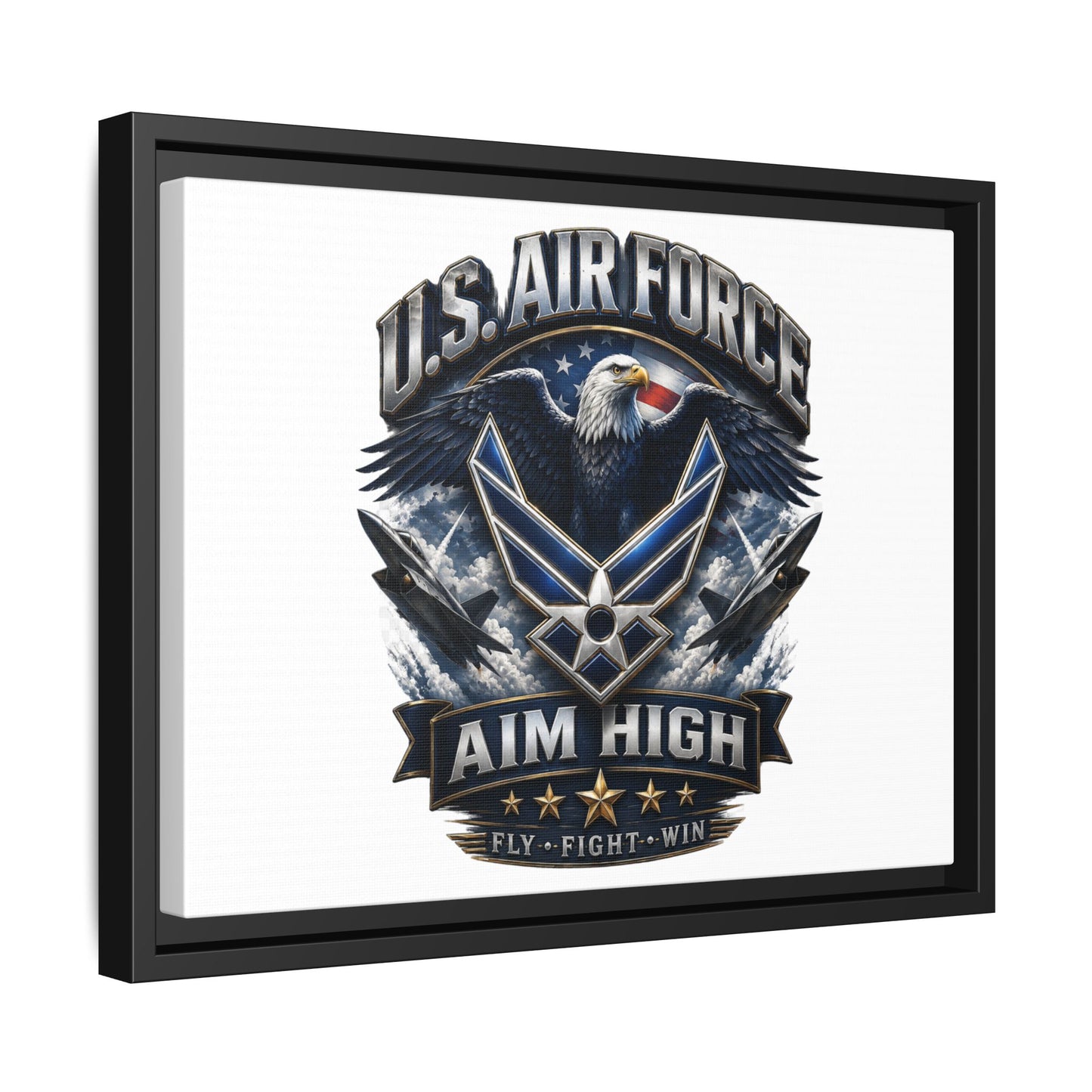 U.S. Air Force 'Aim High' Framed Matte Canvas Wall Art