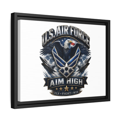 U.S. Air Force 'Aim High' Framed Matte Canvas Wall Art