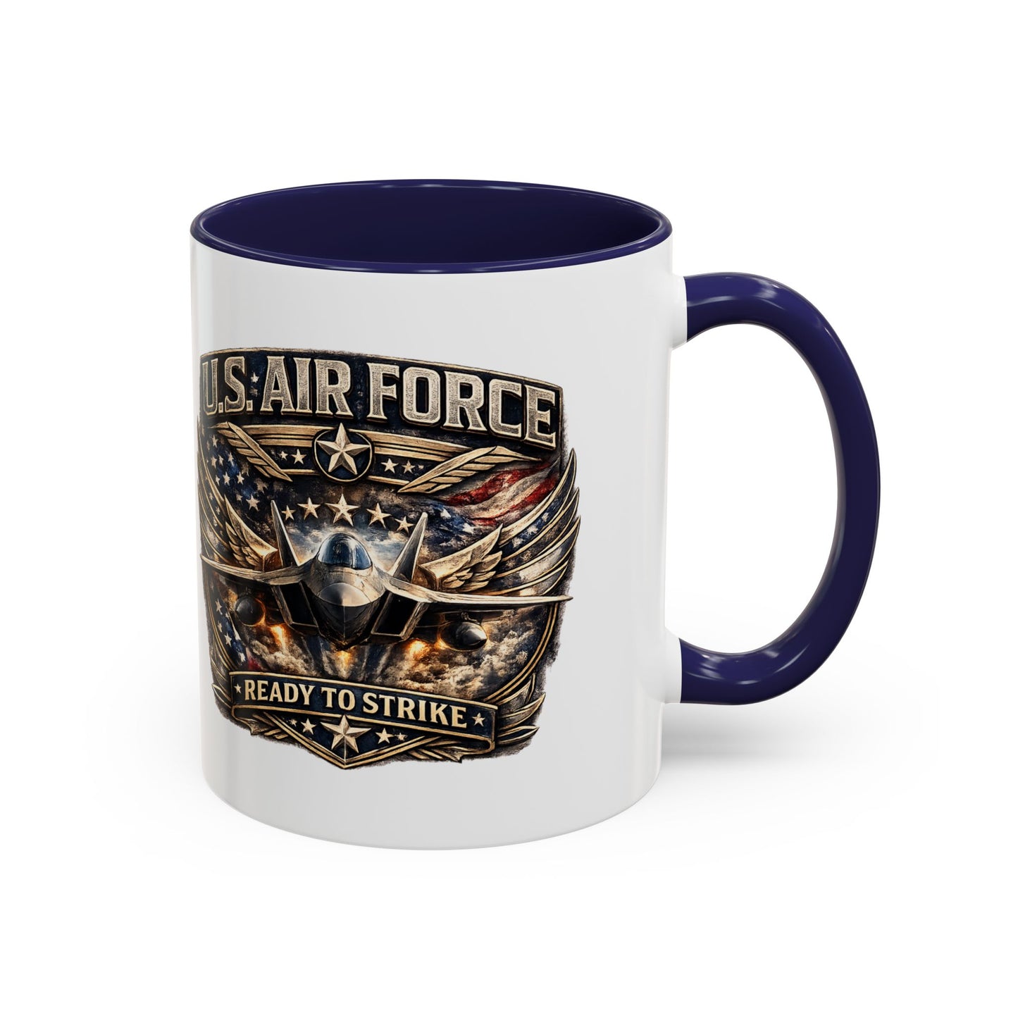 U.S. Air Force Accent Coffee Mug — "Ready to Strike" Military Aviation Gift