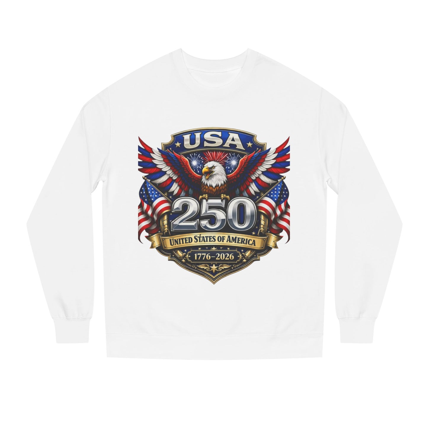 USA 250th Anniversary Sweatshirt — Patriotic Eagle 1776–2026 Crewneck