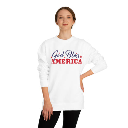 God Bless America Crewneck Sweatshirt – Patriotic USA Flag Tee for 4th of July