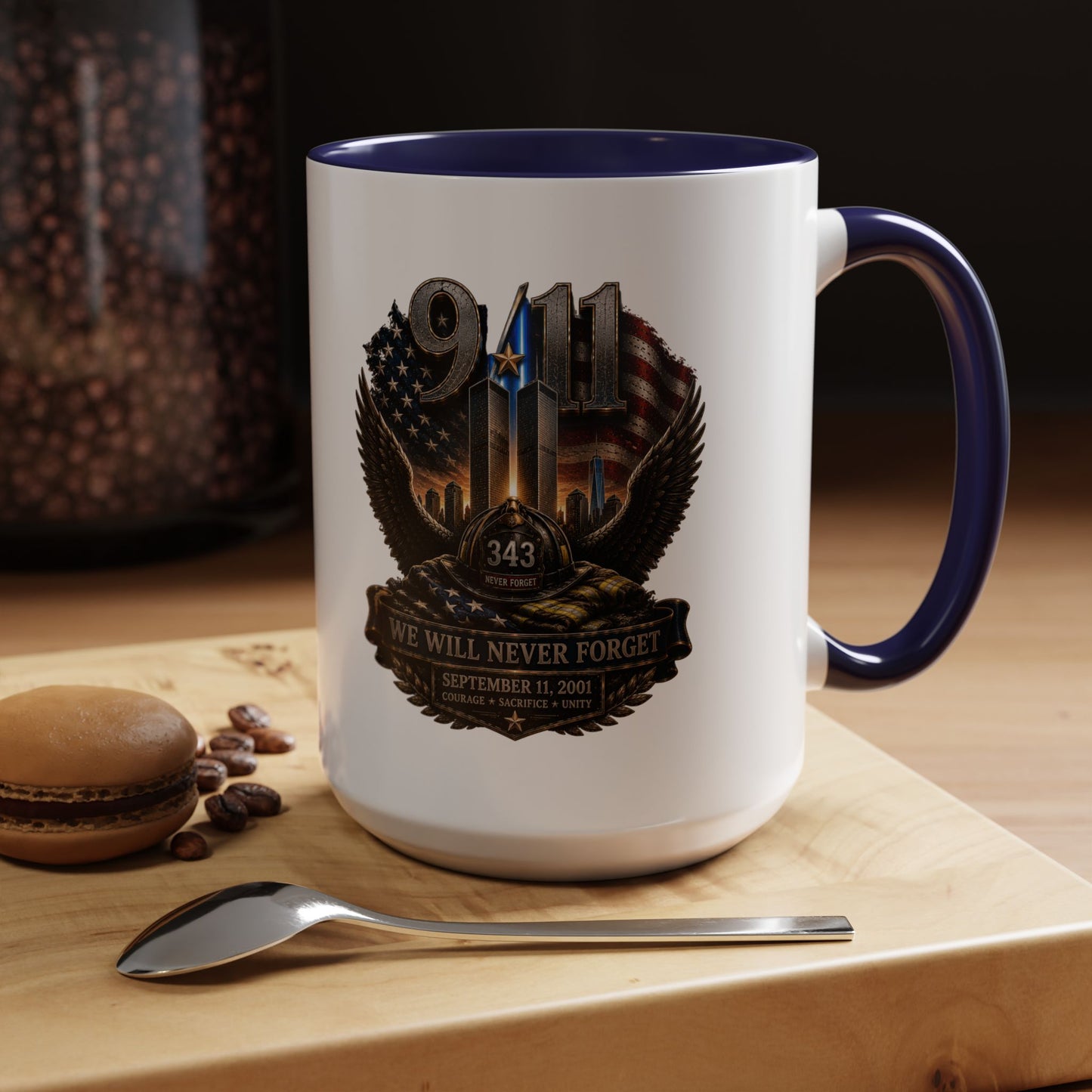 9/11 Memorial Coffee Mug - 'We Will Never Forget' Tribute Accent Mug