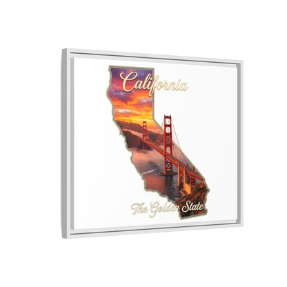 California Golden Gate Map Matte Canvas Print (Framed)