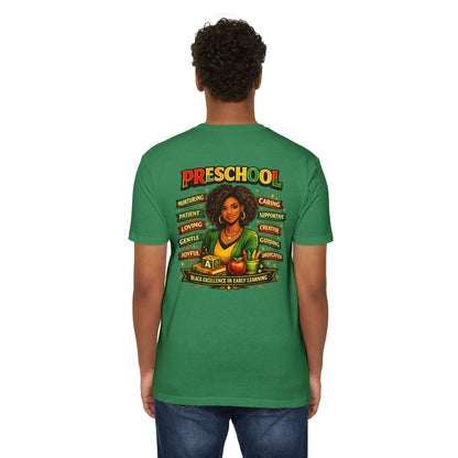 Preschool Teacher T-Shirt – "Black Excellence in Early Learning" Graphic Tee