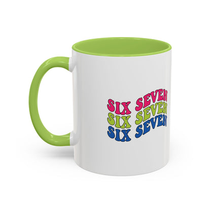 Six Seven Retro Accent Coffee Mug — Colorful 11/15oz Ceramic Tea Cup