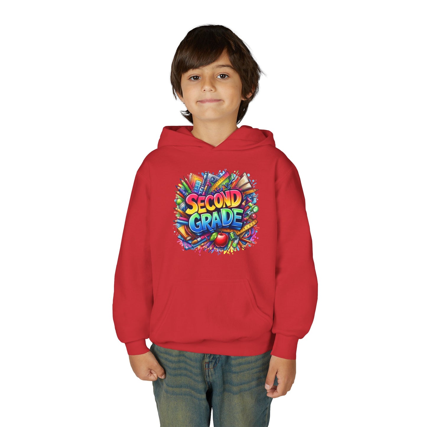 Second Grade Kids Hoodie — Colorful School Day Pullover