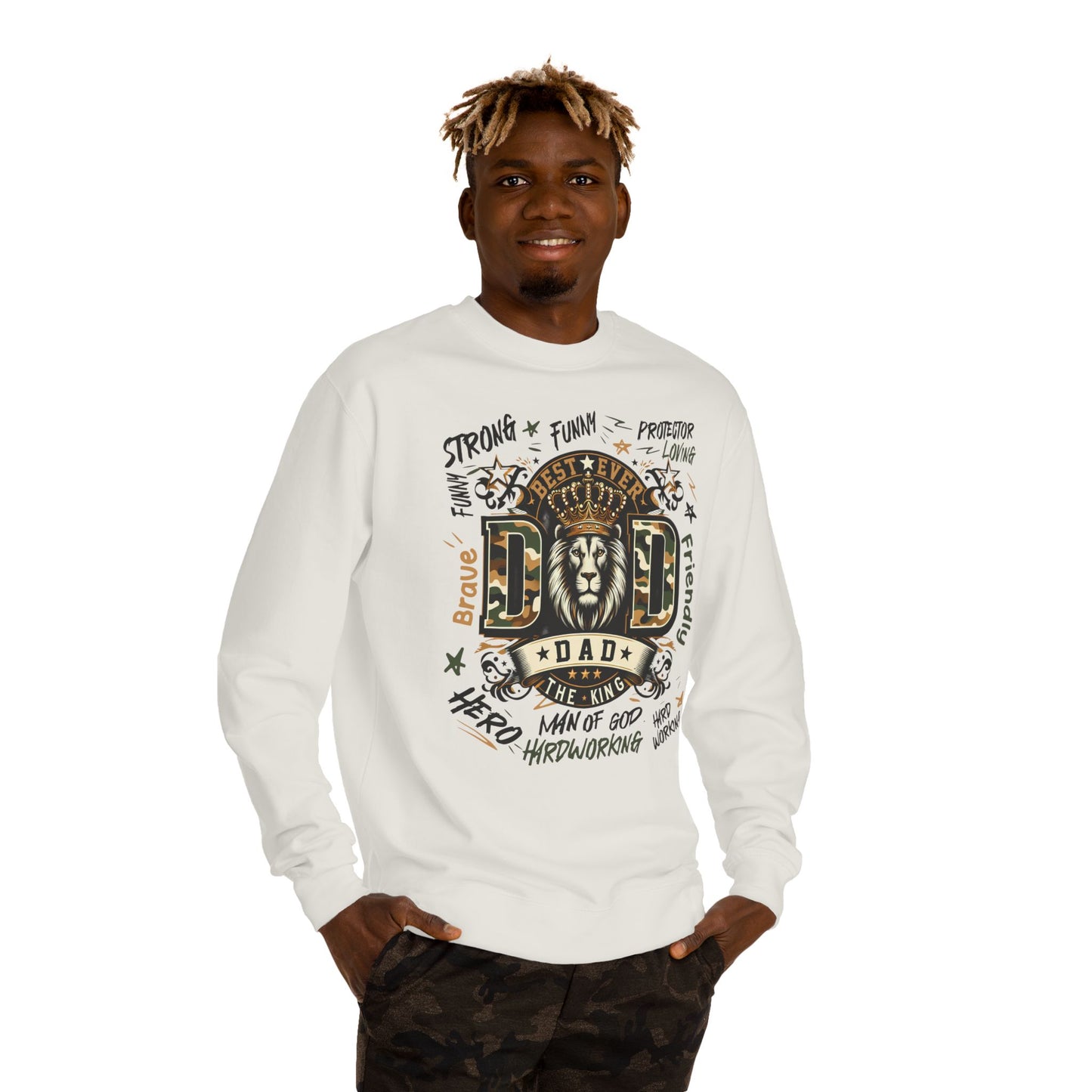 Dad Lion Crewneck Sweatshirt – 'Best Ever Dad' Father's Day Gift
