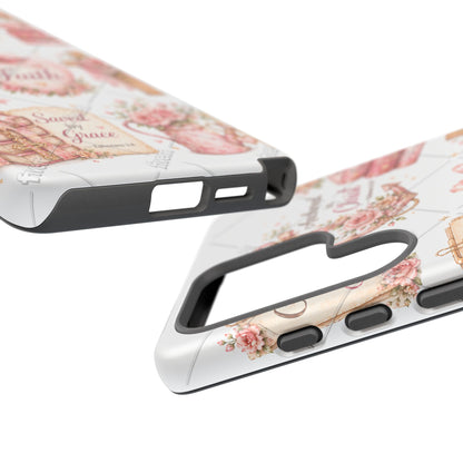 Faith Floral Phone Case – Christian Inspirational Scripture iPhone Cover (Choose Joy, Pray, Faith)
