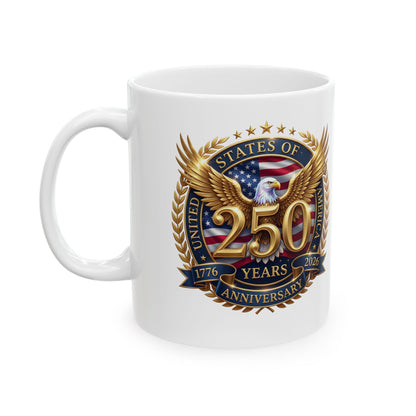 Veteran 20th Anniversary Emblem Ceramic Mug — Patriotic Military Coffee Cup (11oz/15oz)