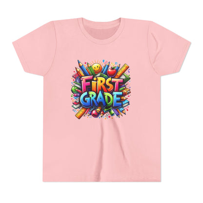 First Grade Kids Tee — Colorful Back-to-School Shirt for Boys & Girls