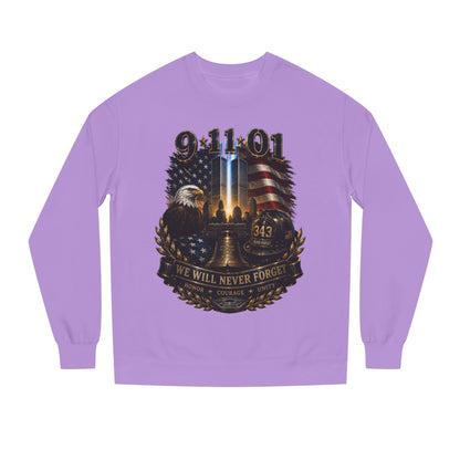 9/11 Remembrance Crewneck Sweatshirt — We Will Never Forget Memorial Tee