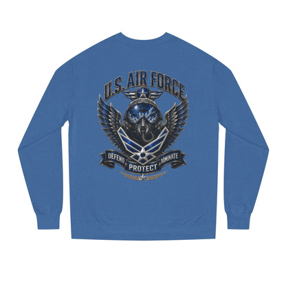 U.S. Air Force Skull Crewneck Sweatshirt — Defend Protect Dominate Tactical Pullover