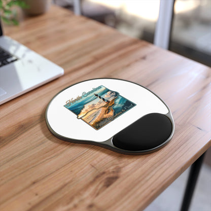 North Carolina Lighthouse Mouse Pad with Wrist Rest — "From Mountains to Coast" Travel Design