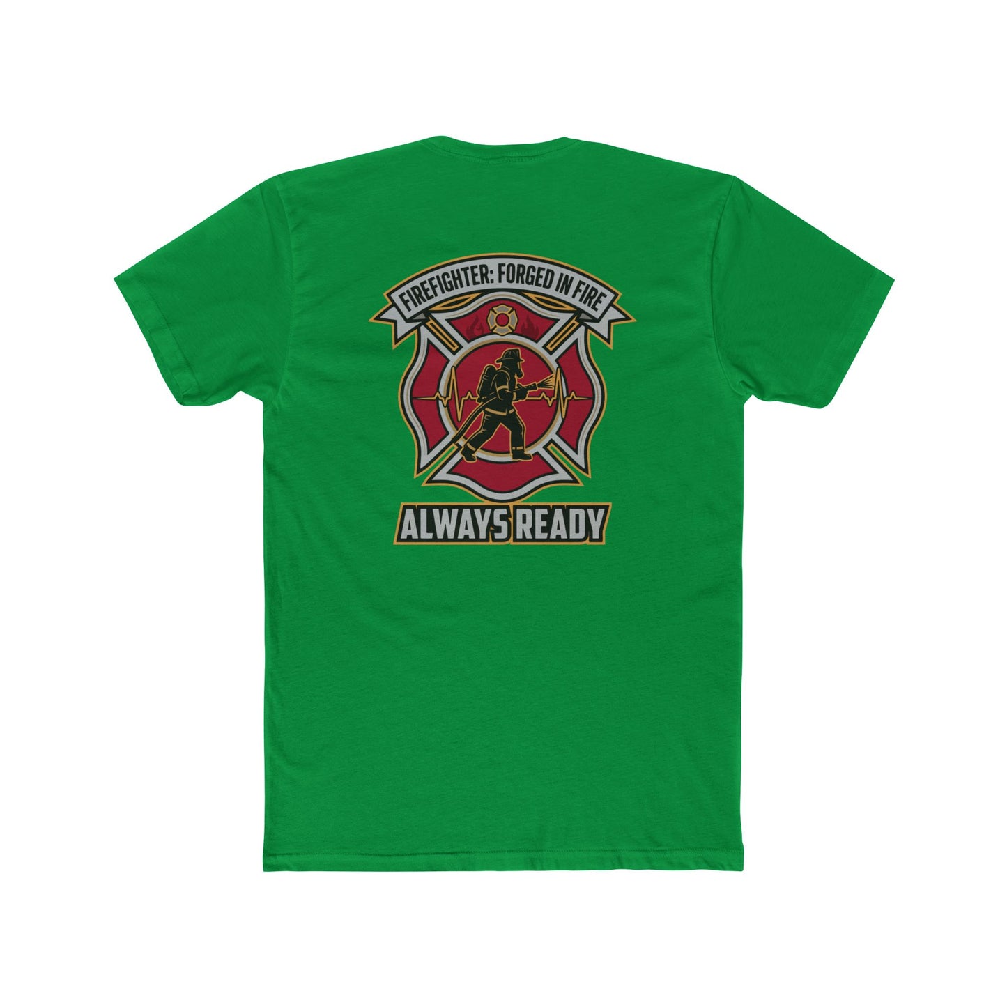 Firefighter Maltese Cross T‑Shirt — "Always Ready" Crew Tee