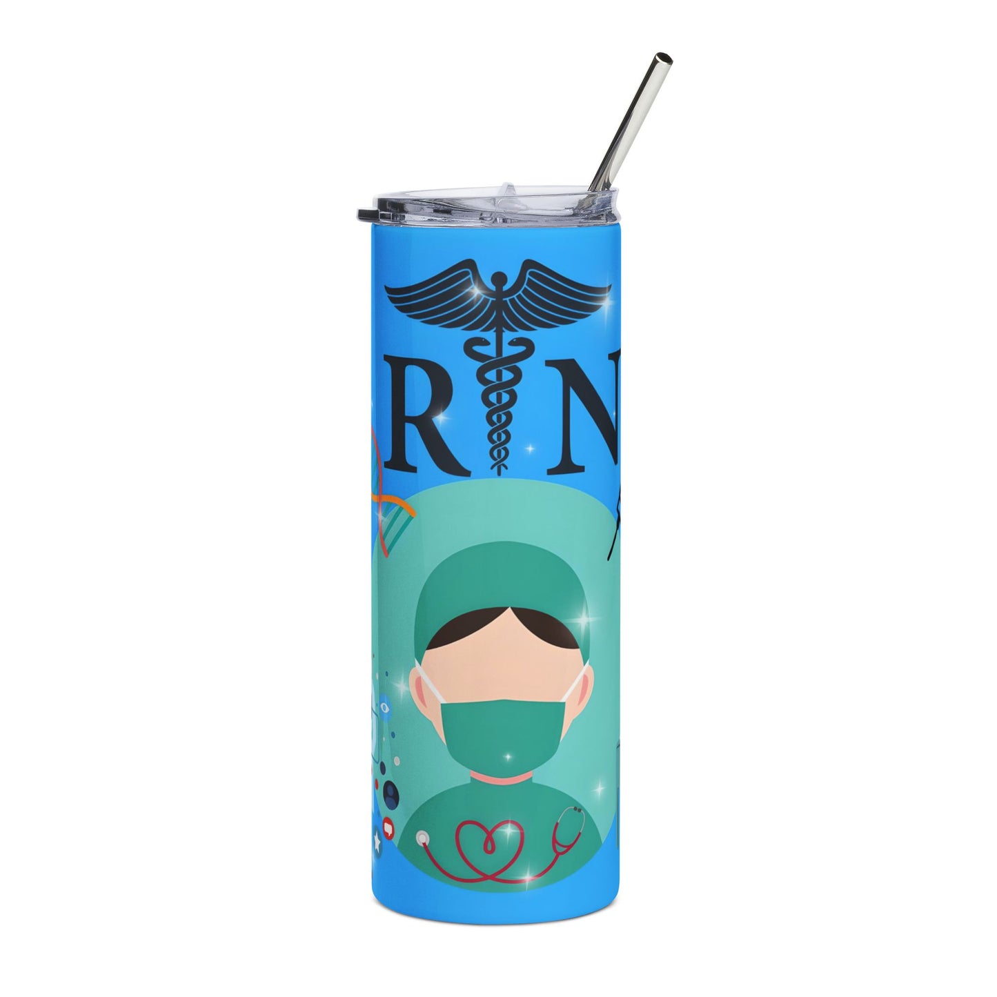 RN Nurse Stainless Steel Tumbler - 20oz Medical Tribute Travel Cup