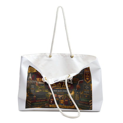 Black Excellence Weekender Bag — "Black Excellence Starts Here" Travel Tote