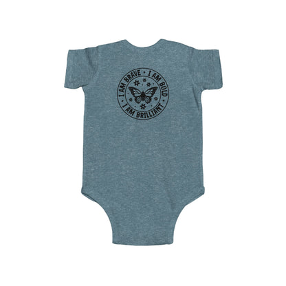 Infant Bodysuit — 'I Am Brave • I Am Bold • I Am Brilliant' Butterfly Onesie