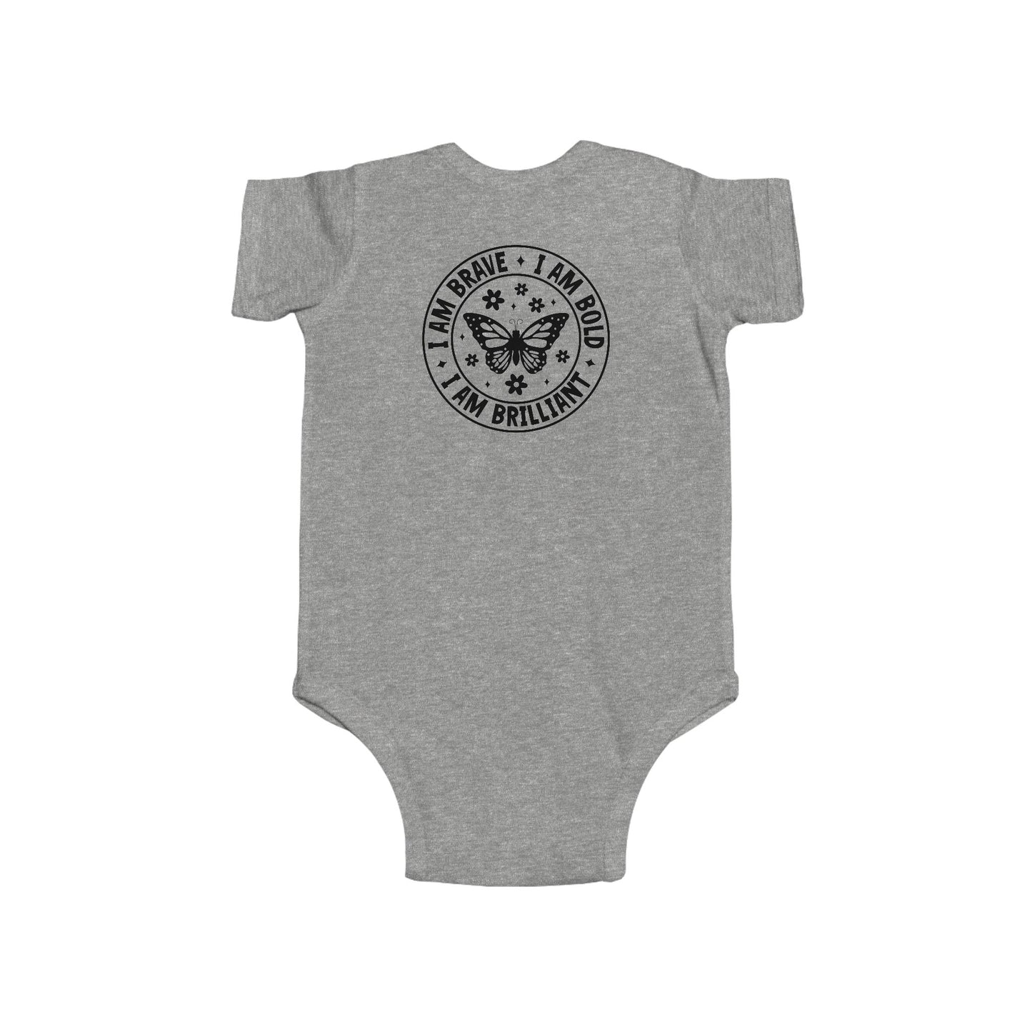 Infant Bodysuit — 'I Am Brave • I Am Bold • I Am Brilliant' Butterfly Onesie
