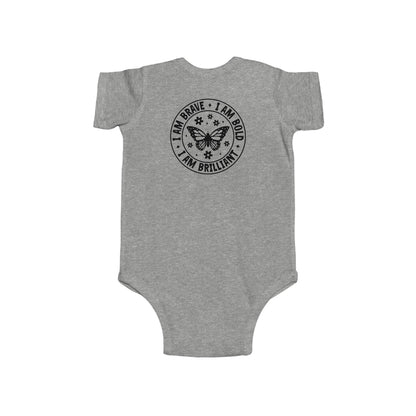Infant Bodysuit — 'I Am Brave • I Am Bold • I Am Brilliant' Butterfly Onesie