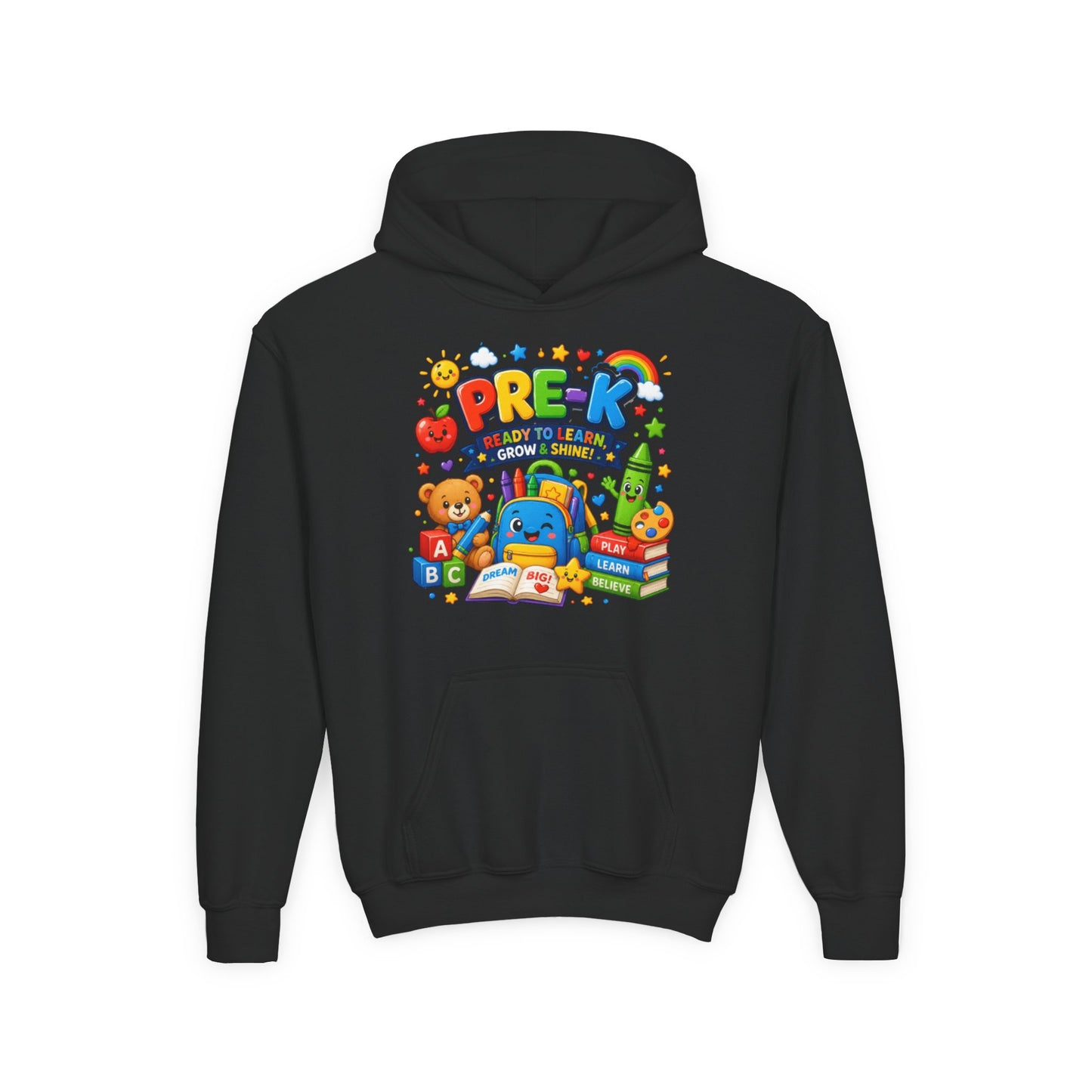 Pre-K Ready to Learn Youth Hoodie – Cute Back-to-School Preschool Sweatshirt
