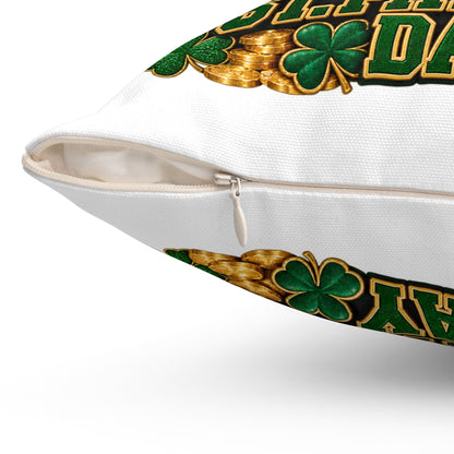 St. Patrick's Schnauzer Pillow — Happy St. Patrick’s Day Decorative Throw Pillow