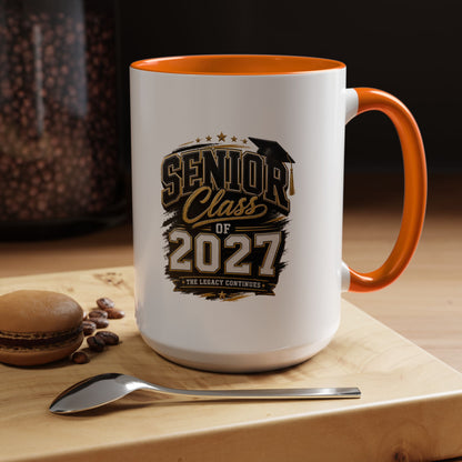 Senior Class of 2027 Accent Coffee Mug — Graduation Gift