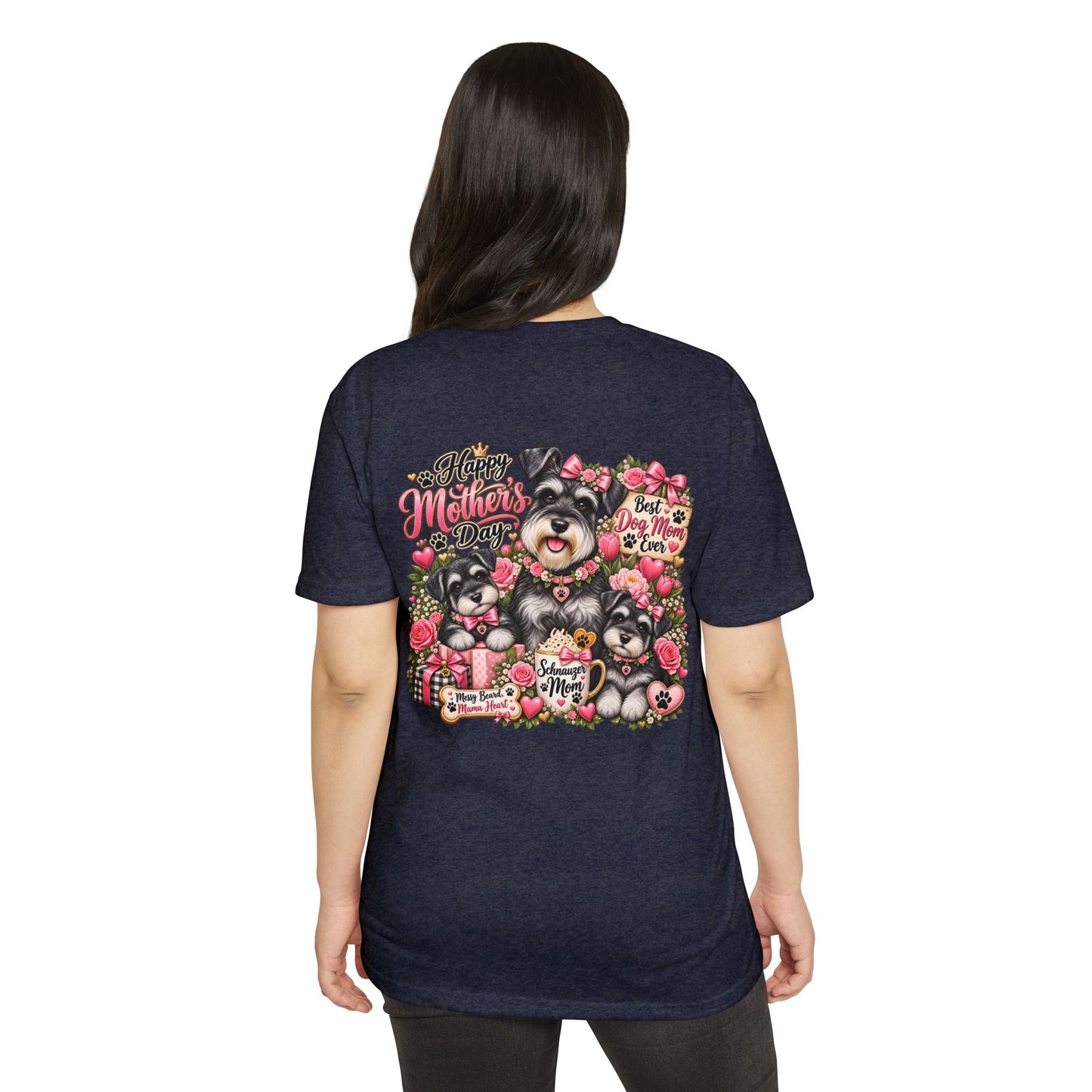 Mother's Day Schnauzer T-Shirt — "Happy Mother's Day" Dog Mom Tee