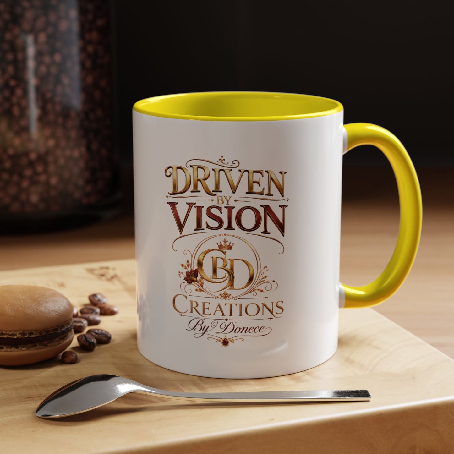 Driven by Vision Accent Coffee Mug — 'Driven by Vision' Inspirational Ceramic Mug (11/15oz)