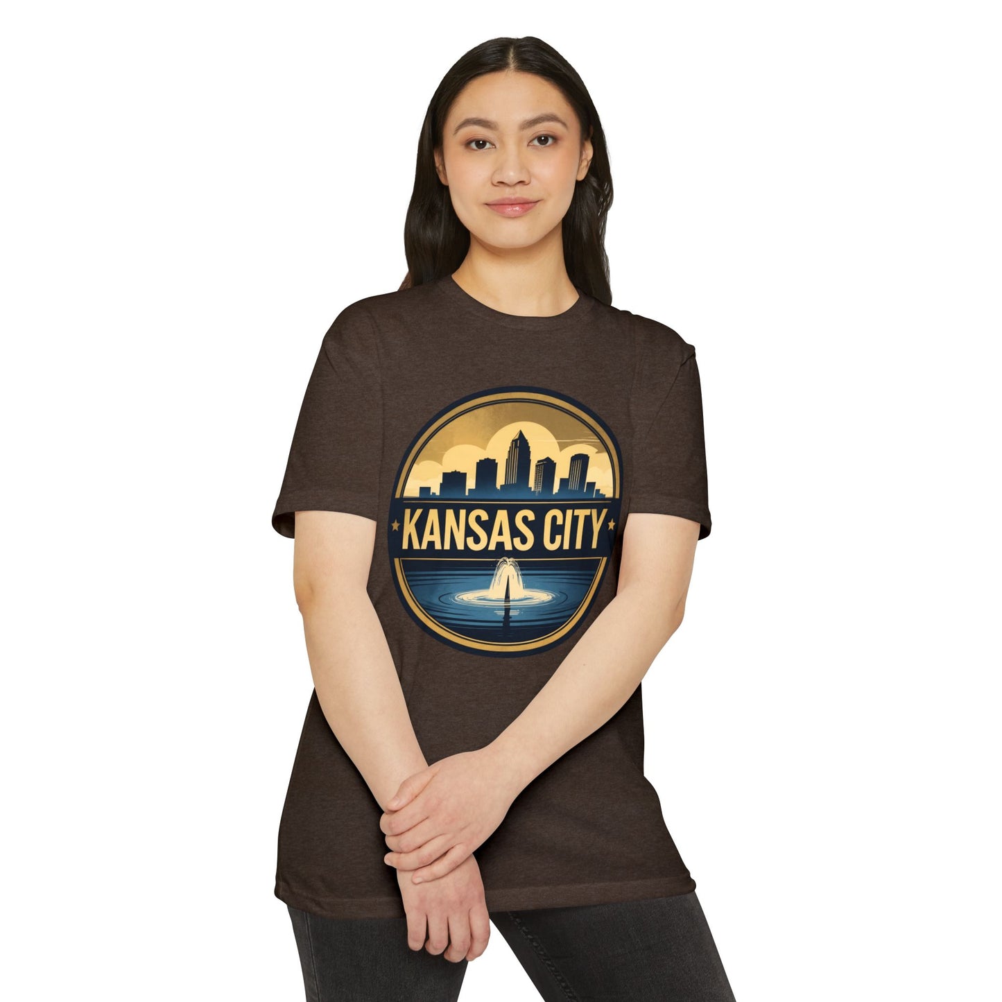 Kansas City Skyline T-Shirt — Retro Fountain Cityscape Tee