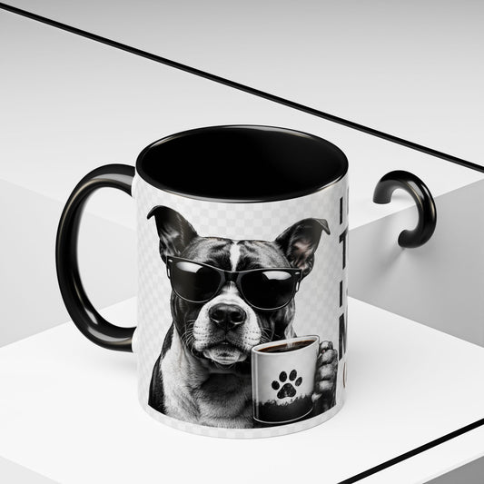 Dog Lover Coffee Mug — "I Don't Need Therapy I Just Need My Dog (And Coffee)" Accent Mug