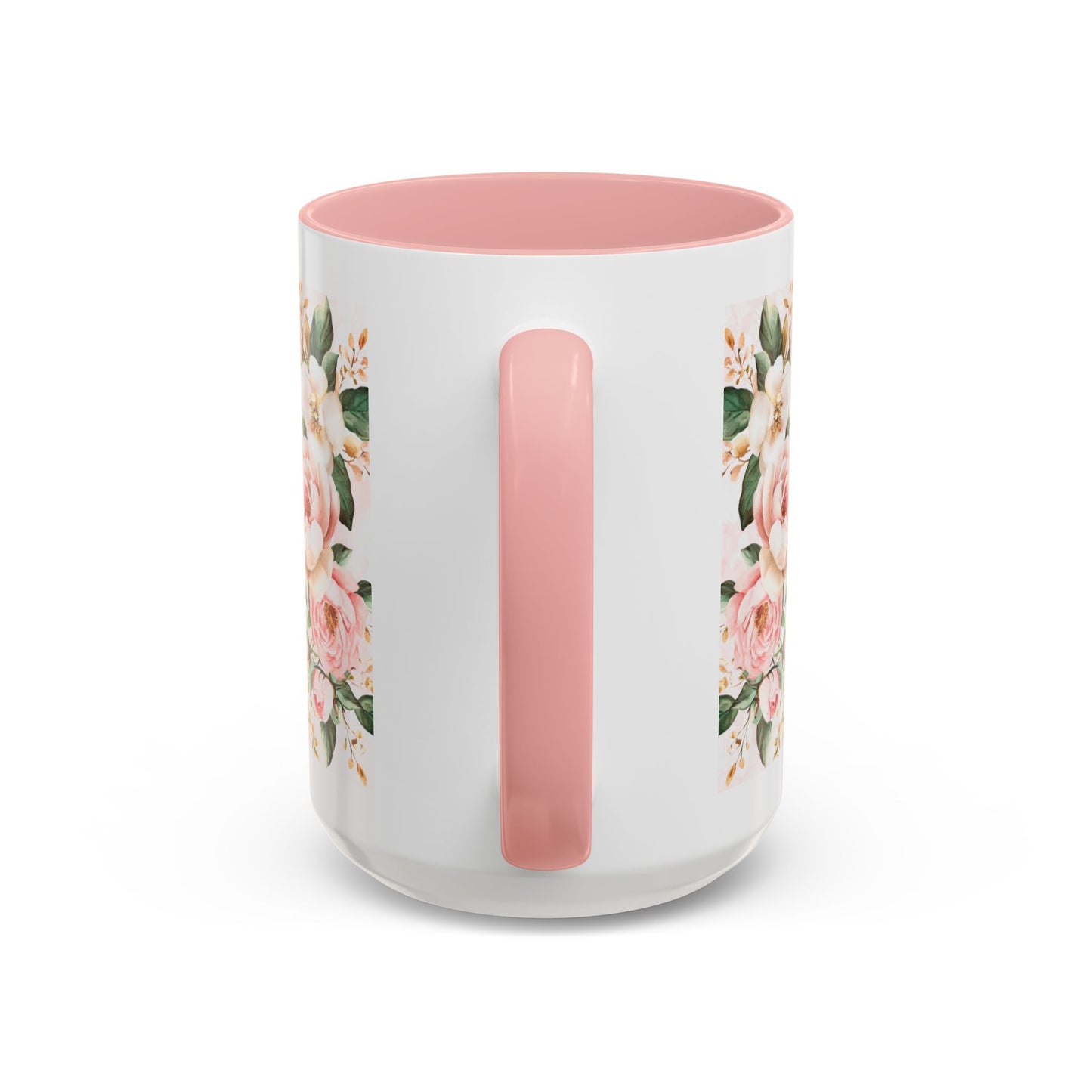 Mom Floral Accent Coffee Mug — Pink Roses Mother's Day Gift (11/15oz)