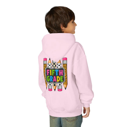 Fifth Grade Kids Hoodie — Colorful Pencil Back‑to‑School Sweatshirt for Students