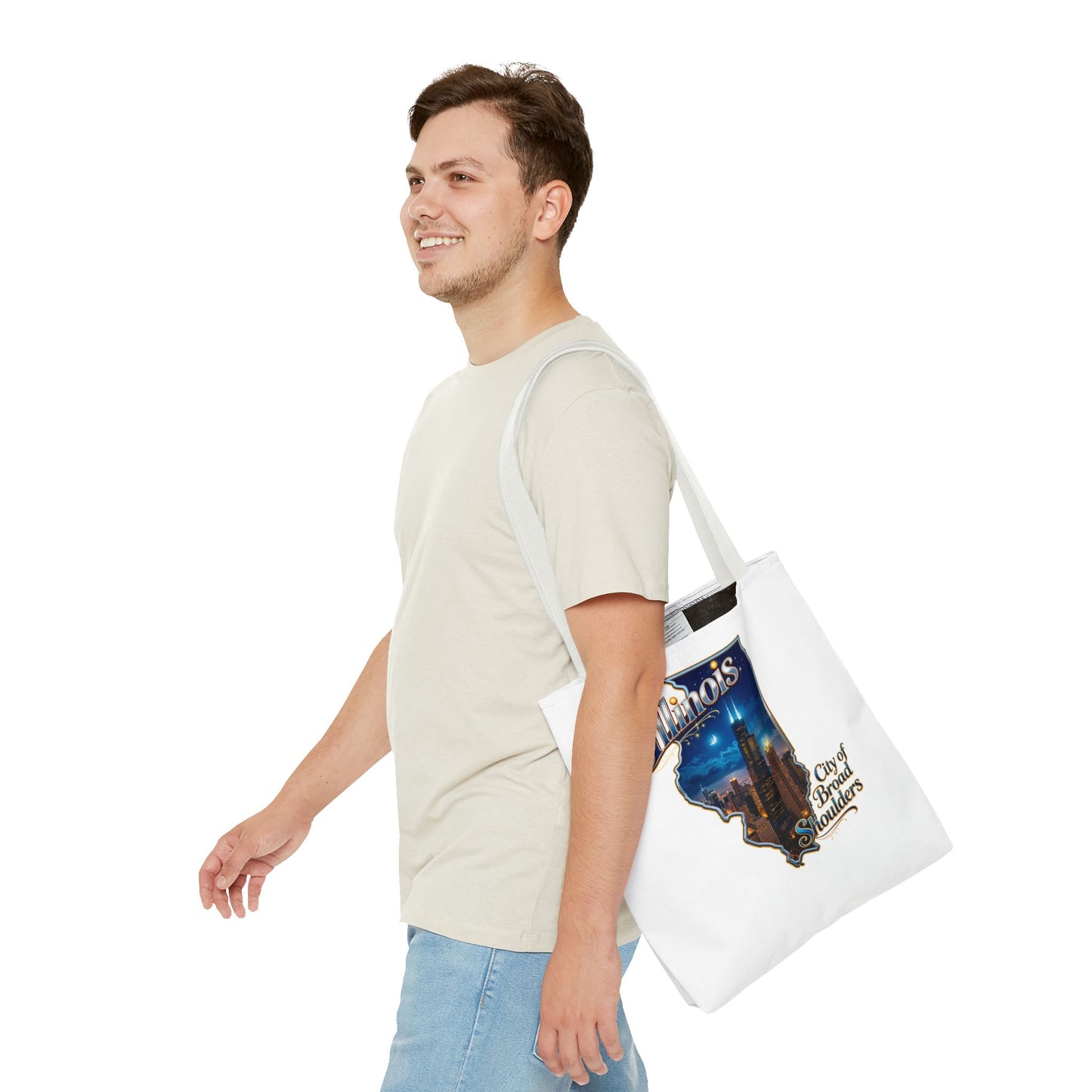 Illinois Skyline Tote Bag — "City of Broad Shoulders" Chicago Night Design