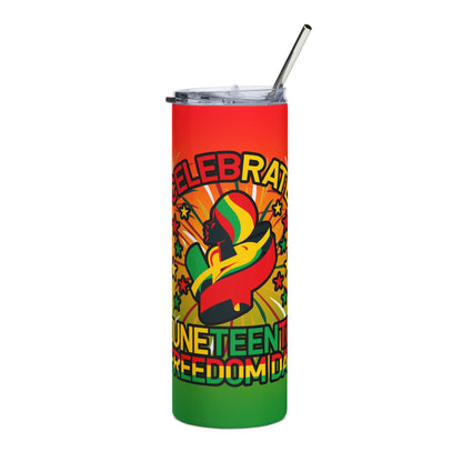 Juneteenth Celebration Stainless Steel Tumbler — 20oz Freedom Day Travel Cup