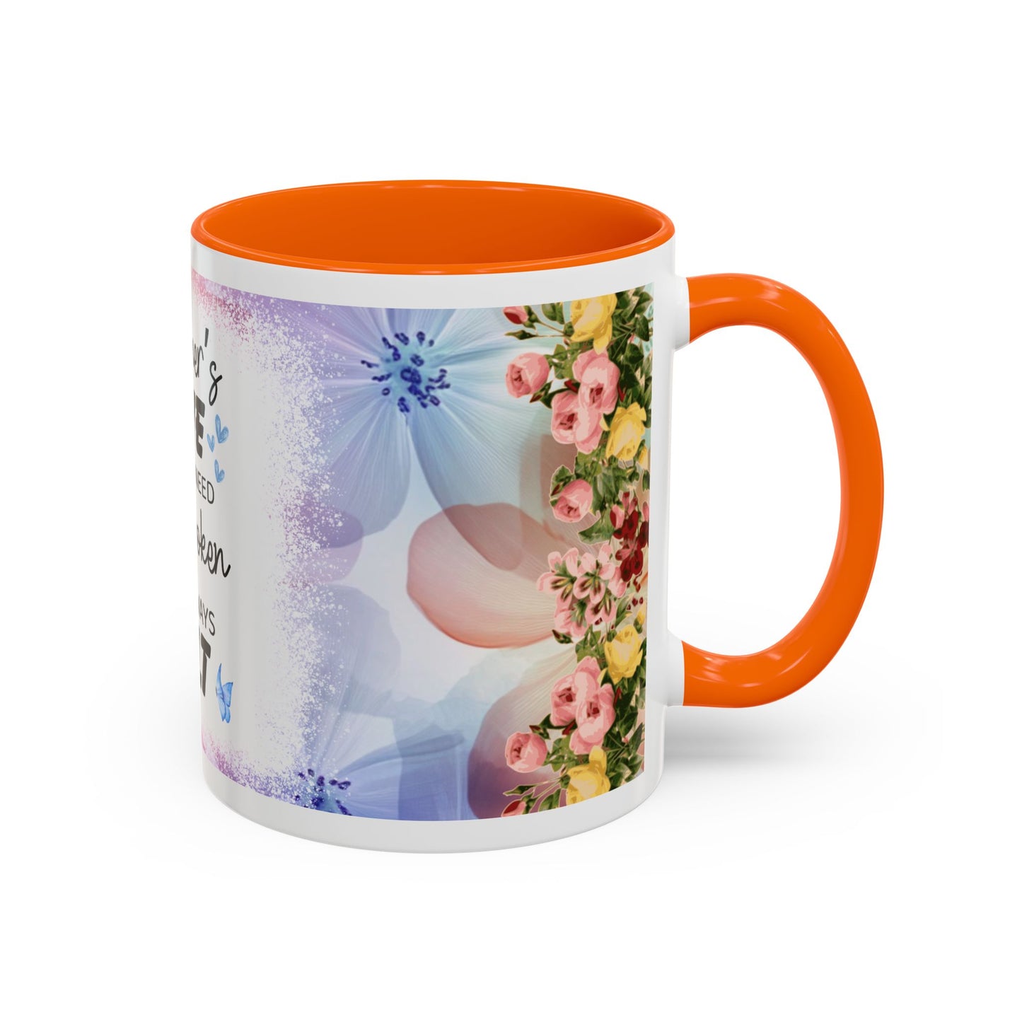 Mother’s Love Accent Coffee Mug – Floral Inspirational Gift (11/15 oz)