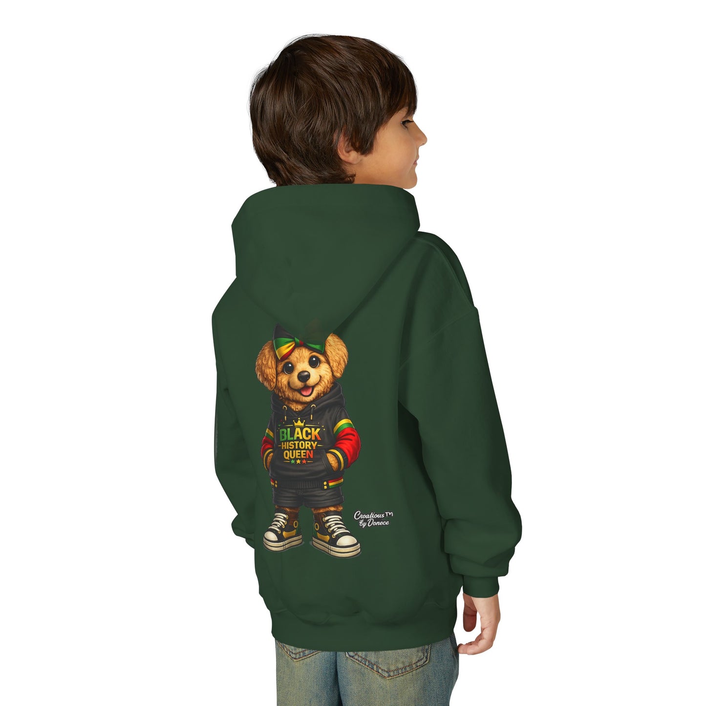 Youth Hoodie — Rasta Bear "Black History Greatness" Kids Pullover