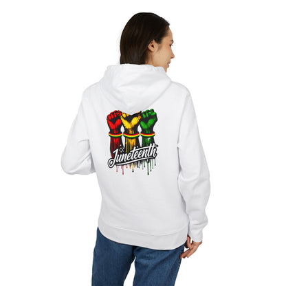 Juneteenth Raised Fists Hoodie — Black History Celebration Pullover