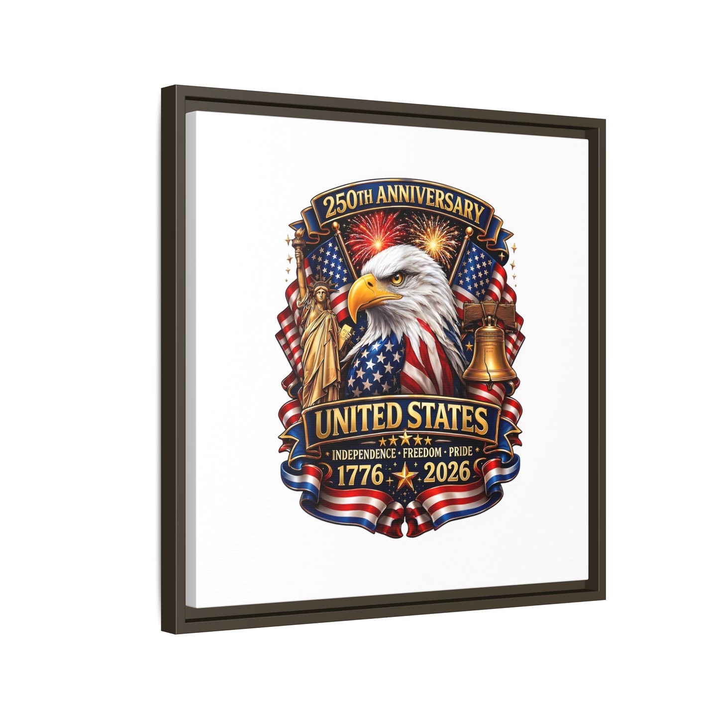 250th Anniversary United States Framed Canvas - Patriotic Eagle 1776–2026