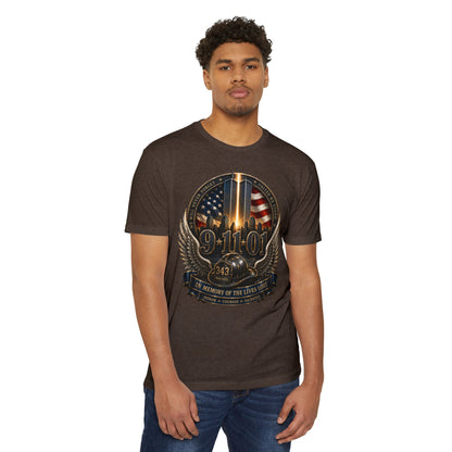 9/11 Memorial T-Shirt — In Memory of the Lives Lost Patriotic Firefighter Tribute