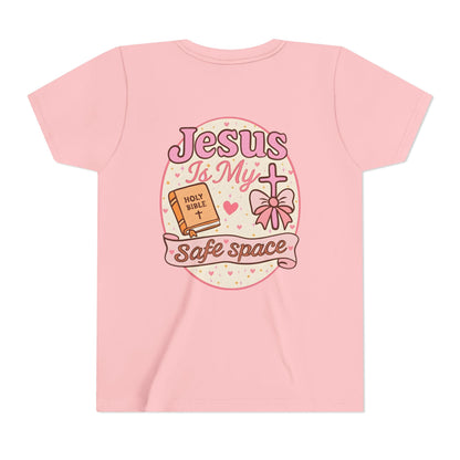 Youth Tee — "Jesus Is My Safe Space" Christian Kids T-Shirt