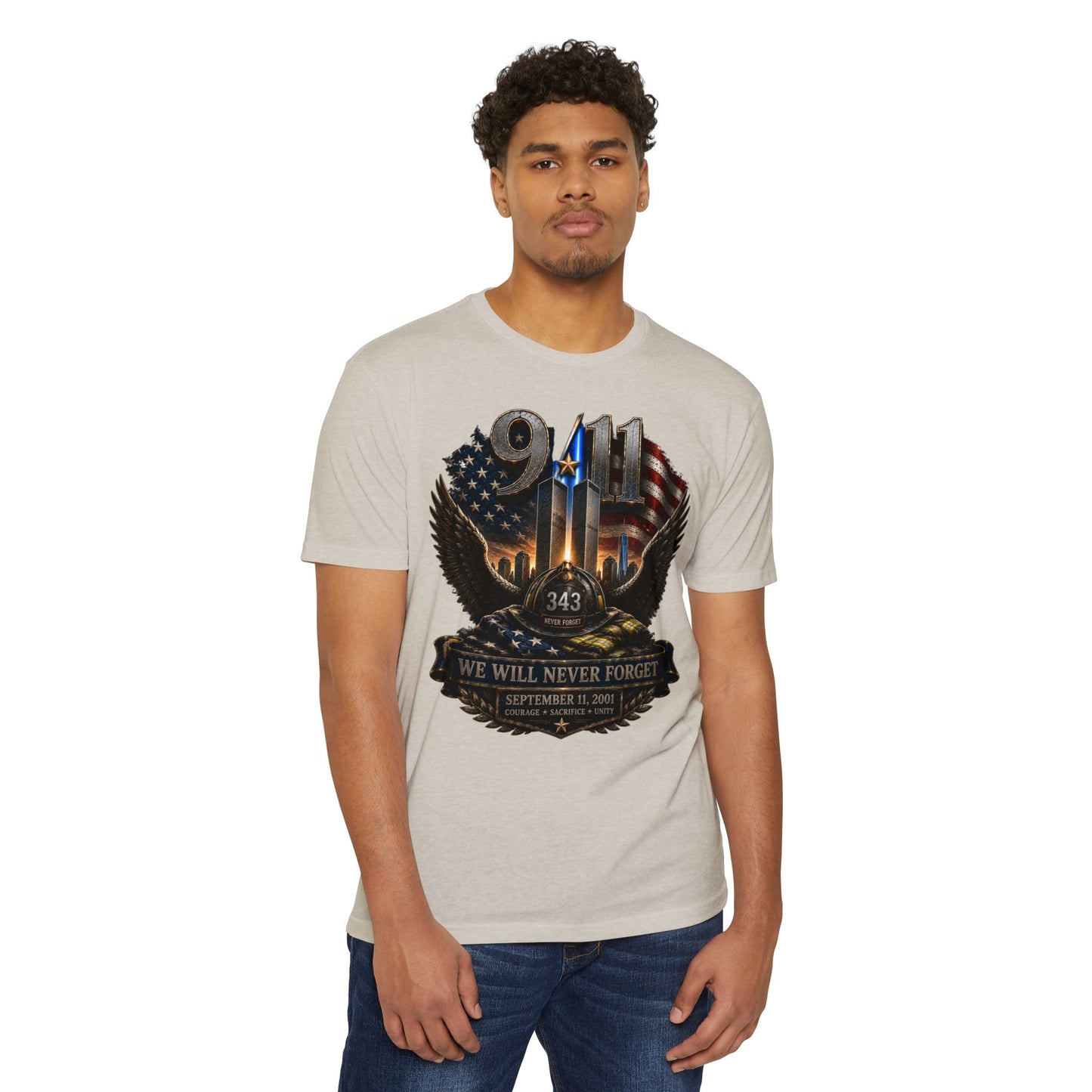 9/11 Memorial T-Shirt — "We Will Never Forget" Tribute Tee