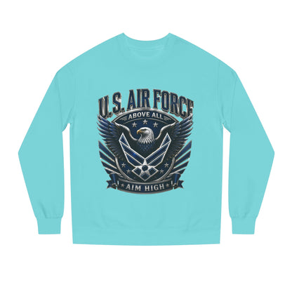 U.S. Air Force Crewneck Sweatshirt — "Above All, Aim High" Graphic