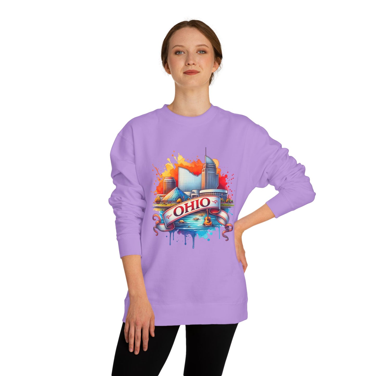 Ohio Skyline Crewneck Sweatshirt – Colorful Cityscape Graphic